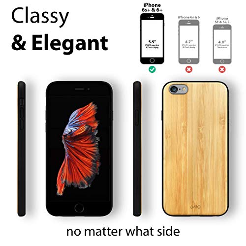 Iato Iphone 6S Plus / 6 Plus Wood Case. Natural Bamboo Wooden Protective Cover Unique & Classy Woodgrain Accessory For Iphone 6S Plus / 6 Plus 5.5 Inch #TOP5