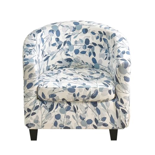 CRFATOP 2 Piece Club Chair Slipcover Printed Tub Chair Slipcover Armchair Covers Soft Printed Round Barrel Chair Covers Couch Covers with Elastic Bottom for Bar Counter Living Room,15