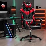 Ergonomic Gaming Chair Racing Style Adjustable Height High-Back PC Computer Chair with Headrest and Lumbar Support Executive Office Chair, Red