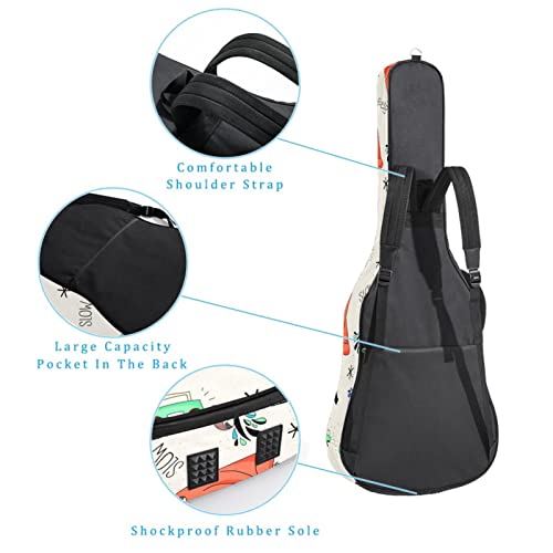 Hondank Housse imperméable pour guitare acoustique avec double bandoulière et poche Motif chaton mignon, Multicolore 05… - Les Beatles, Paul McCartney, John Lennon, RIngo Starr, George Harrison Hondank Housse imperméable pour guitare acoustique avec double bandoulière et poche Motif chaton mignon, Multicolore 05… – Image 4