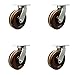Extra Heavy Duty Kingpinless 8? x 3? High Temperature Phenolic Swivel Caster Set with Bolt on Swivel Locks - 10,000 lbs. Total Capacity - Set of 4 - Service Caster Brand