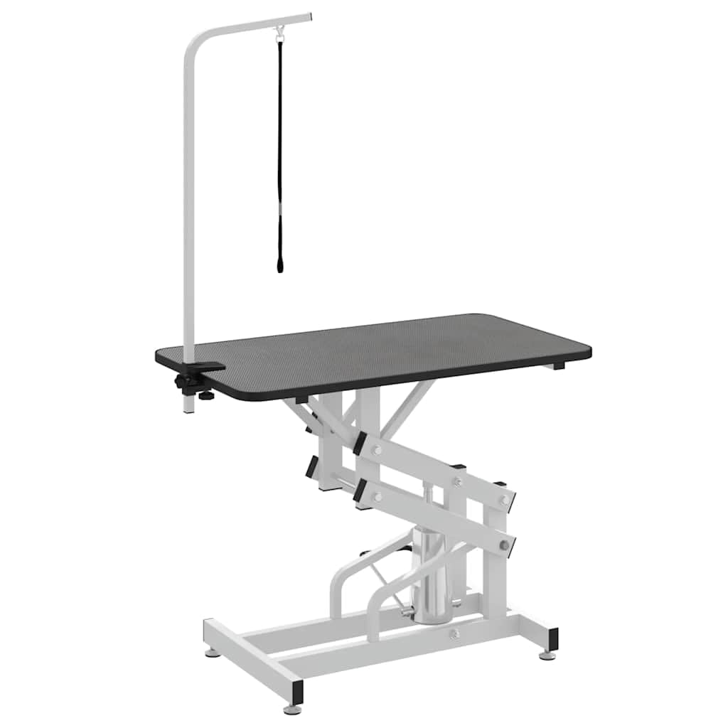 Mesa de recorte hidráulica para perros y gatos, plegable con superficie de goma antideslizante, horca ajustable, capacidad de carga de 60 kg, para el cuidado del pelo en casa y en el salón