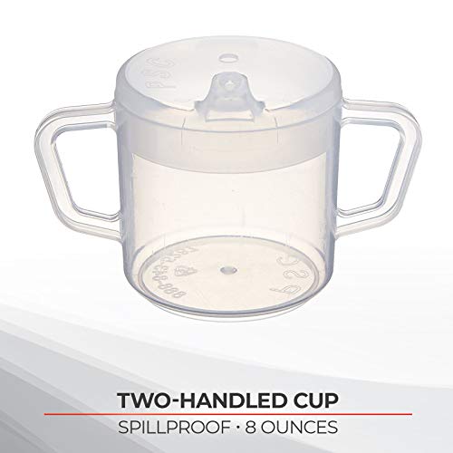 Sammons Preston Independence Two-Handled Cup, for Hot or Cold Beverages, Translucent Polypropylene