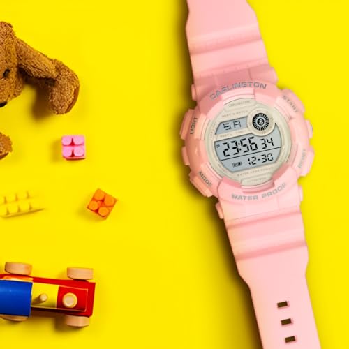 Image of Carlington Kids Digital Watch for Boys and Girls Age 3 to 14 Years Multicoloured Band with Alarm and Date Display - 9121