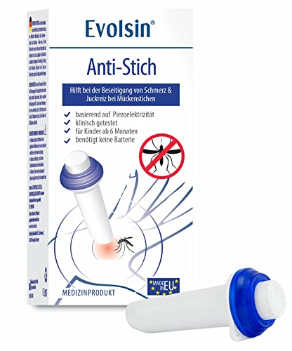 Evolsin‎® Anti Stich zur Behandlung von Insektenstichen OHNE Chemie & Hitze I elektrischer Insektenstichheiler lindert Juckreiz & Schwellungen I benötigt keine Batterien I für Kinder ab 6 Monaten