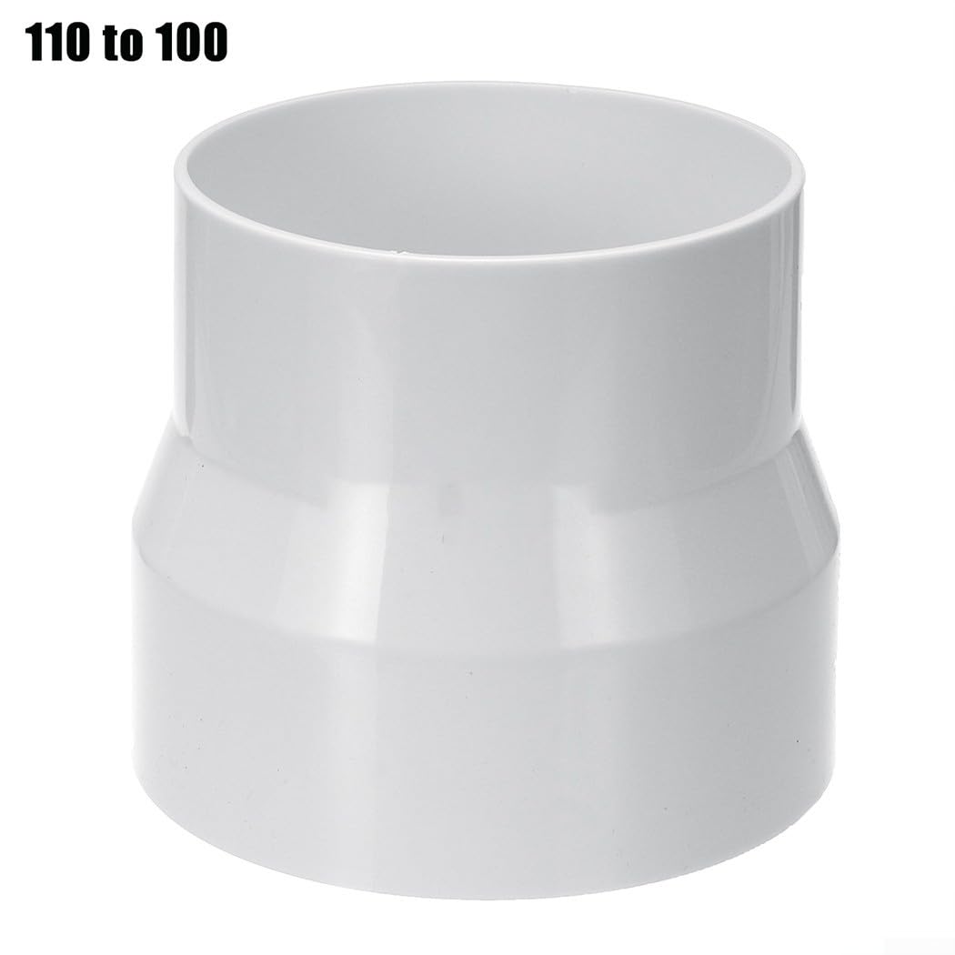 Adattatore Riduttore Per Tubi Ventilazione In ABS – Da 110 A 100 Mm – Ecologico, Resistente, Bianco