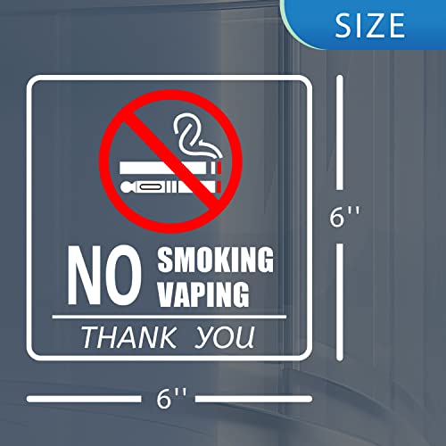 No Smoking No Vaping Sign 6''X6'' No Smoking Window Sticker Vinyl No Smoking Decals For Vehicles Car Business Home 2 Pack #TOP3