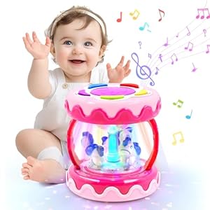 Baby Toys 6 to 12 Months, Unicorn Carousel Rotating Projector Light Up Toys for 1 2 Year Old Girls with Music, Early Educational Infant Toys 12-18 Months Girls Toddler Gifts Age 1-3 Years Old