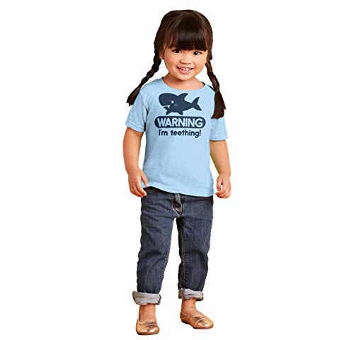 Warning I'm Teething Funny Shark Youth T Shirt Tee Boys4