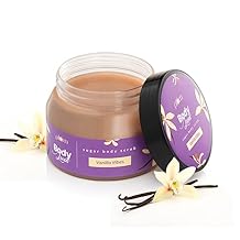 Plum Vanilla Exfoliating Body Scrub With Shea Butter, Kokum Butter, Argon Oil & Brazil Nut Oil, For Strawberry Legs Treatment, Moisturise & Tan Removal, Skin Brightening Body Scrub, 7 Oz