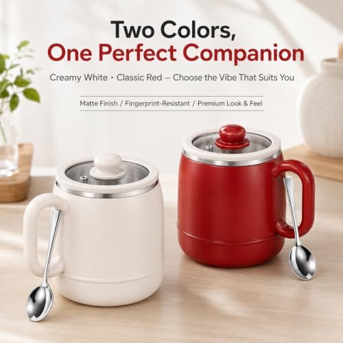 27 Oz Multi-function Portable Electric Stewing Cup 6 in 1 Cooking Kettle - 2