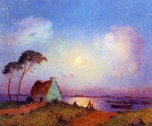 Peinture à l'huile Grande Brière de Ferdinand Puigaudeau - Reproduction d'art 30x36 pouces