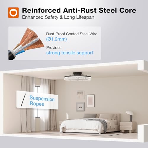 Image of addlon 2 Pack Ceiling Fans with Lights and Remote, 20'' Low Profile Ceiling Fans, 3000-6000K Dimmable Modern Flush Mount LED Fan Light, Fandelier Ceiling Fan for Bedroom, Kitchen, Living Room