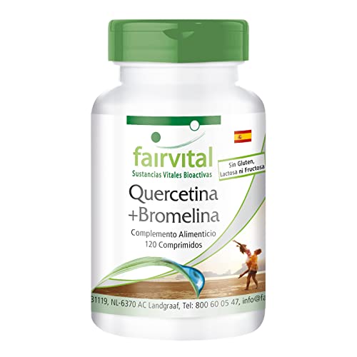 Fairvital | Quercetina más bromelina - 120 comprimidos - Vegano - Efecto sinérgico en dosis segura