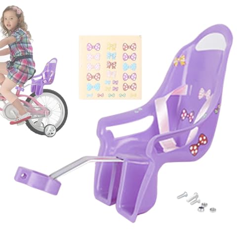 Opdestn Siège de Vélo Universel pour Poupee avec DIY Autocollants, Porte Poupee Velo, Siège De Poupees pour Vélos De Filles, Accessoire de vélo pour Enfant