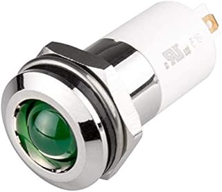 M16R-03G, LED Indicator, 16mm Panel Hole, Round Head Type, Green, 3V DC