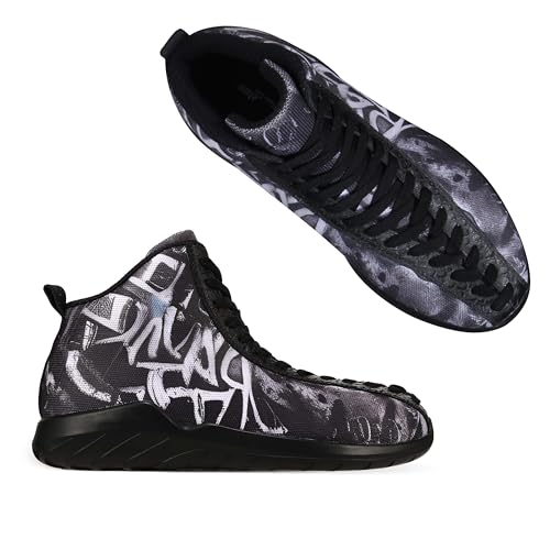 Men's Women's High Top Sneakers Unique Lace Up Lightweight Non Slip Outdoor Basketball Shoes4