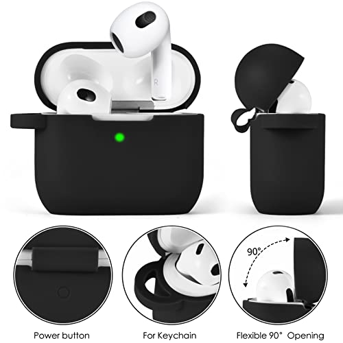 Image of VISOOM Case for Airpods 3 Pink Airpods 3rd Cases 2021 Silicone for iPod 3 Earbuds Case Cover Women Wireless Charging Case with Accessories Girl Bling Keychain for Apple Ear Buds 3rd Generation