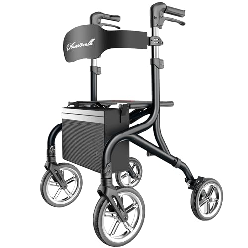 PLANET WALK Super Lightweight Rollator Walker for Seniors, Foldable Rolling Walker with Seat and 10