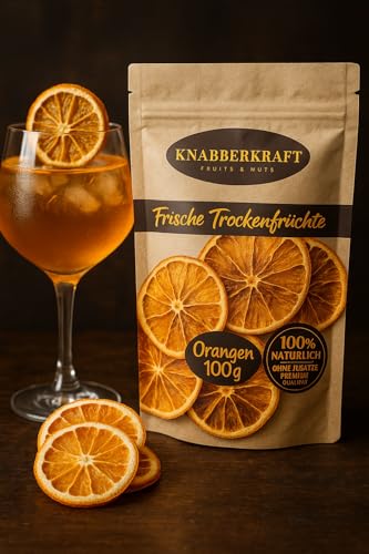 Knabberkraft Getrocknete Orangenscheiben 100g Intensiv duftend & optisch perfekt | 100% natürlich ohne Zucker & Zusätze | Für Tee Cocktails Backen & stilvolle Deko (Weihnachten)