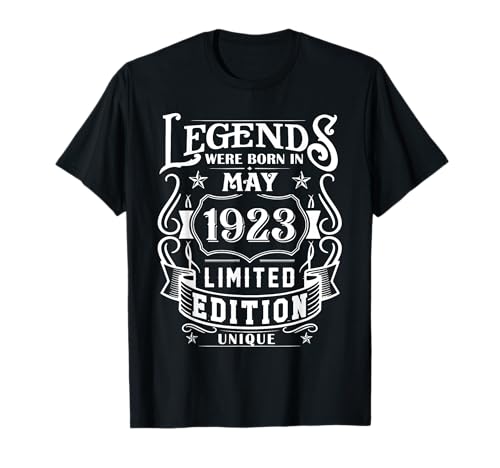 Cumpleaños Mayo 1923 Edición Limitada Regalo Legend May Camiseta