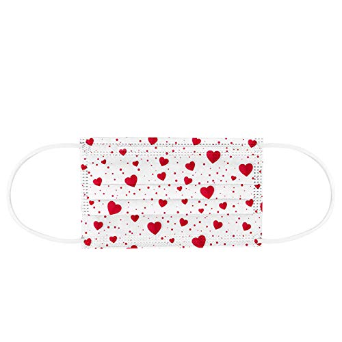 mzDkc0d 10-100PC Erwachsene Mundschutz Multifunktionstuch, Liebhabermuster Einweg 3-lagig Karikatur Einwegmaske mit… – Bild 6