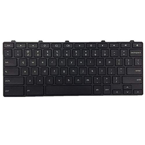 fqparts Replacement Clavier d'ordinateur Portable pour for Dell Chromebook 3100 Noir États-Unis Version