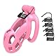BDSMYOU Keuschheitskäfig Herren Peniskäfig Set,mit 4 Größen Hodenringe Cockringe,3D Harz Chastity Cage Male,Keuschheitsgürtel für Herren,Abstinenz Keuschheit BDSMs Spielzeug Hart (Rosa,L)