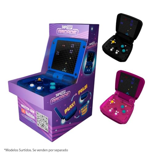 BANDAI TAPTAP Arcade FC34812 Multicolor- Dispositivo de Juegos electrónico tamaño de Palma - Maquina recreativa Retro, Incluye 10 Divertidos Videojuegos, Regalo para Mayores de 5 años