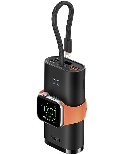VIYISI Batería Externa para iPhone y Apple Watch, Batería Portátil 10000mAh Carga Rápida 20W PD 3.0& QC 3.0, Power Bank Compatible con iPhone, iPad, Apple Watch, Otros teléfonos USB C - Negro