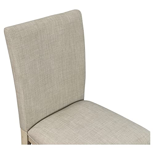 Martha Stewart Fiona Classic Upholstered Accent Dining Chairs Set of 2, Padded Seat Cushion/Back, Solid Wood Frame and Turned Legs, Simple Distressed Rustic Farmhouse Kitchen Furniture - Light Grey by Martha Stewart - Used condition - Image 6