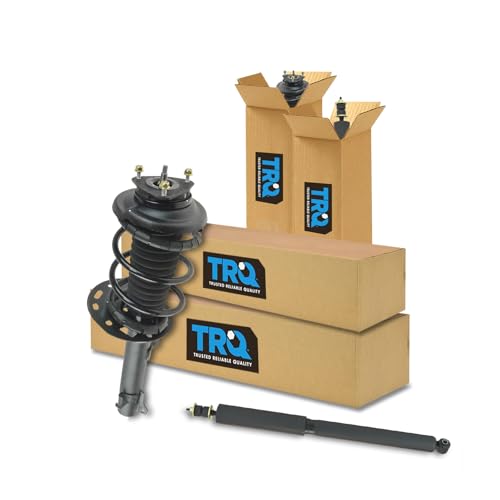Image of TRQ Front and Rear Complete Strut Assembly & Shock Absorber Kit Complete Strut & Coil Spring Assembly Compatible with 2006-2011 Ford Focus