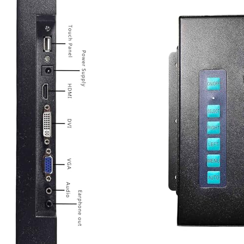 Image of VSDISPLAY 13.3'' Touchscreen Monitor 1920x1080 Industrial Display | Supports VGA DVI Video Input,Metal Shell,with Brackets