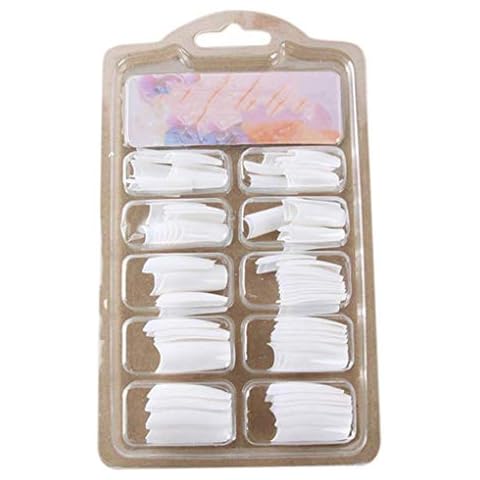 shyymaoyi Acrylic Gel False Nail Tips Mold DIY Beauty Nail Art Tool 100Pcs White Cover