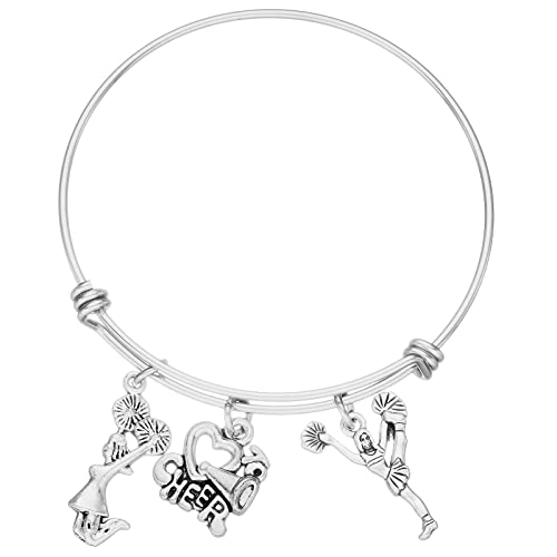 HUTIMY Cheer Bracelet for Cheer player Cheerleaders Teens Teenage Cheer Charm Jewelry for Team Cheerleader Bracelets