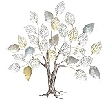 Metall Wandobjekt Baum gold silber H90cm B95cm T7cm