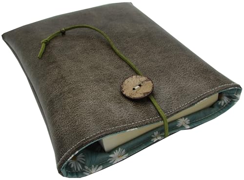 Generic - Protège livre handmade, housse protection format poche en tissu simili cuir beige foncé molletonné