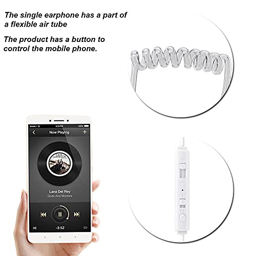 BAFOVY Auriculares Internos con Tubo de Aire Flexible y Micrófono para Auriculares con Cable iOS y para Conducir Hacer Ejercicio (White) - imagen 9
