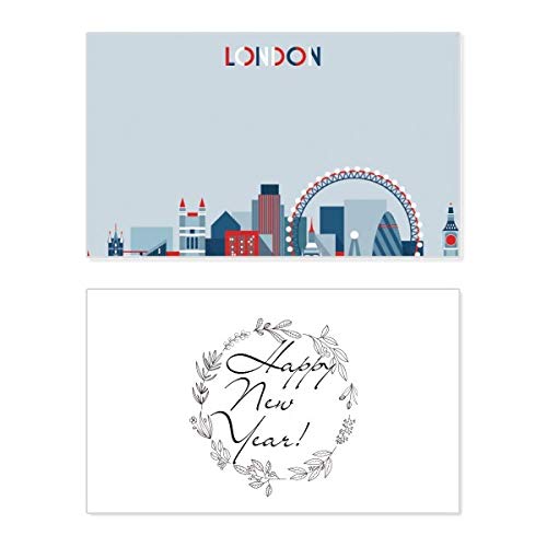 Tarjeta conmemorativa de Londres y Año Nuevo con el Tower Bridge azul para felicitación
