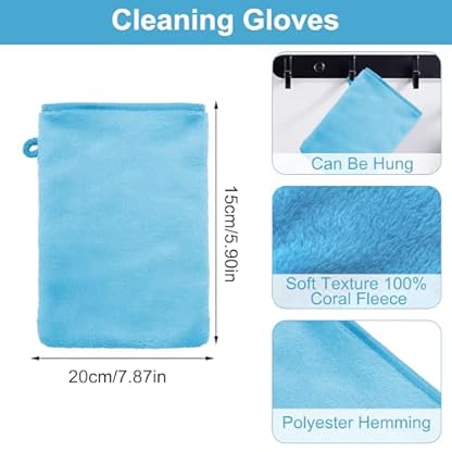 ZMDMAH 5 STK Waschlappen Gesicht Waschlappen Microfaser Waschhandschuh Körper Waschhandschuhe 15 x 20cm Flanell weiches Gesichtshandschuh Mikrofaser – Bild 3