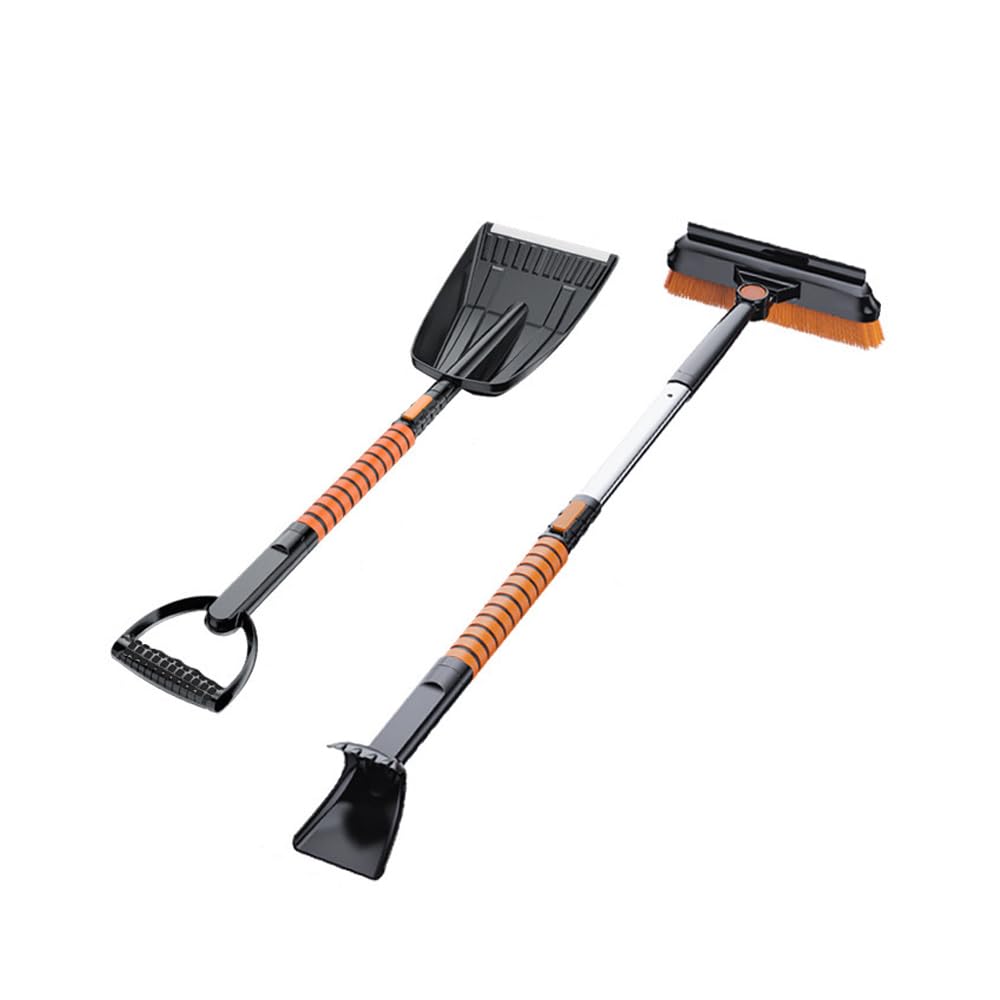 QQLADY 2 in 1 Snow Shovel and Brush for Suzuki Ciaz Swace Kizashi Samurai, Adjustable & Detachable with Pivoting Head, Scratch-Free, Multifunctional Snow Removal for Cars & SUVs