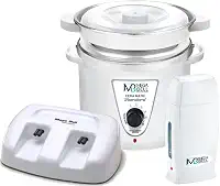 Termocera Panela Depilação 900g c/Refil + Base Dupla c/ 1 Rollon Toda Branca Mega Bell