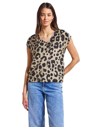 T-shirt à col en V à motifs femme haut mode casual imprimé tendance