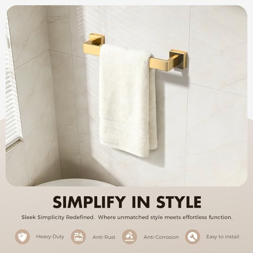 Image of 20-Pieces Gold Bathroom Accessories Set, 16 Inch Towel Bar Set