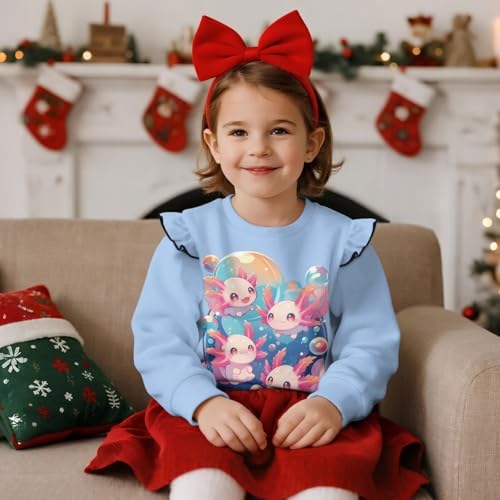 Cute Tops for Girls Ruffle Long Sleeve Sweatshirt Crewneck Pullover Top Soft Comfy Clothes for Girls 1-8 Years3