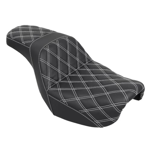 Asiento de pasajero para Dyna y Street Glide con costura blanca dos unidades
