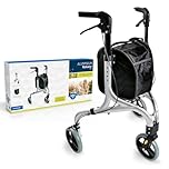 Weinberger 02217 - Deambulatore in alluminio, 3 ruote, con custodia, 4, 2 kg, colore: argento, nero