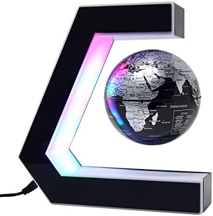 Magnetic Levitating Globe with LED Light, Cool Trending Tech Gift for Men Father Boys, Birthday Gifts for Kids, Floating Globes World Desk Gadget Decor in Office Home New E shape 2023