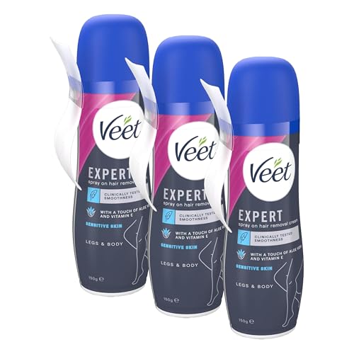 VEET spray depilatorio piel sensible bote 150ml (Paquete de 3)