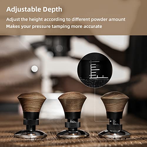 Mhw-3Bomber Espresso Tamper 58.35Mm Coffee Tamper With Spring Loaded Tamper For Espresso Machine Adjustable Depth Espresso Tamp Tools Stainless Steel Ripple Base T5260T #TOP4